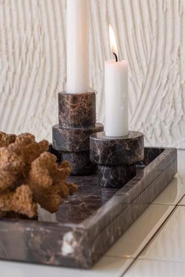 Świecznik Marble 5 cm - Brązowy - Mette Ditmer