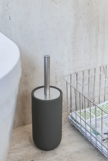 Szczotka do toalety Lotus play, w zestawie 2 wymienne główki - Dark olive - Mette Ditmer