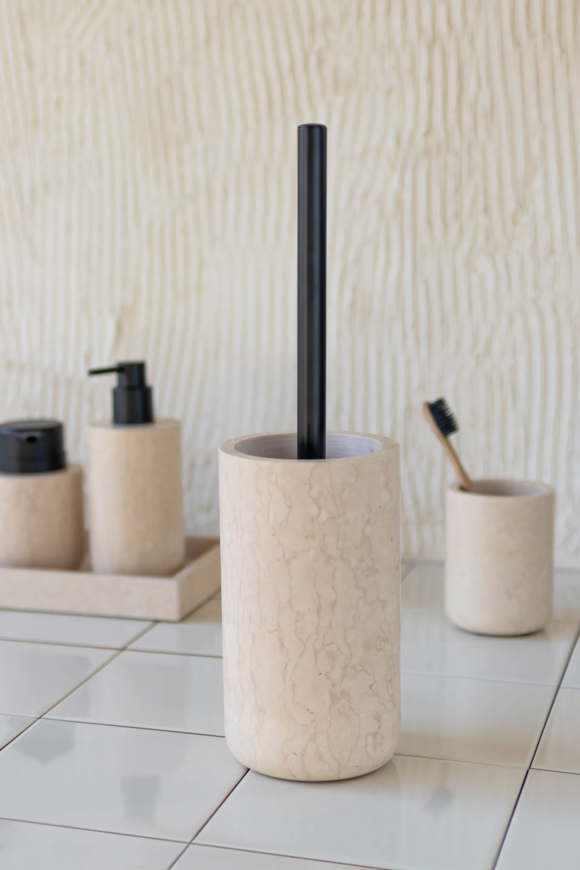 Szczotka toaletowa Marble 36 cm, Sand Mette Ditmer