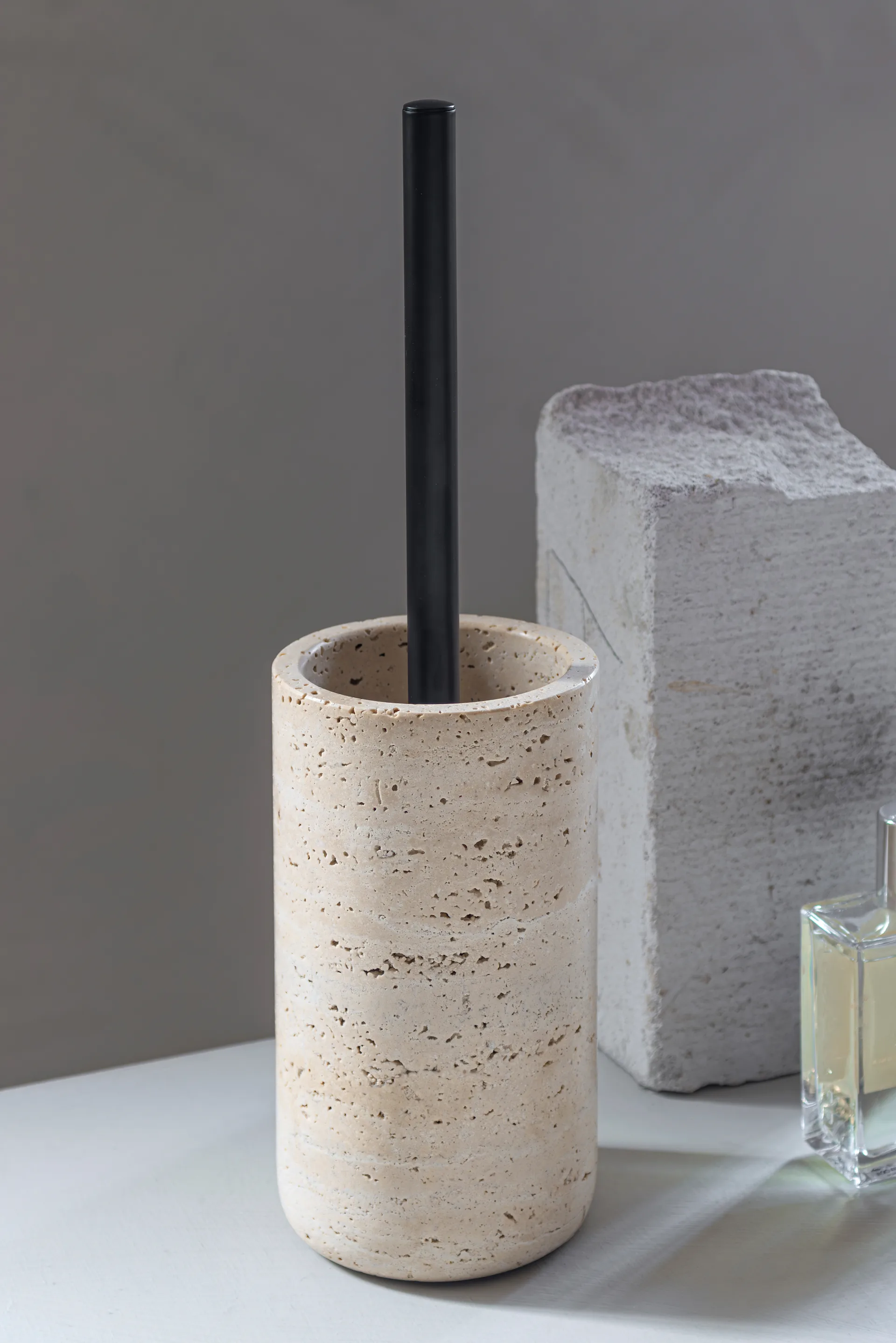 Szczotka toaletowa Travertine 36 cm, Linen Mette Ditmer