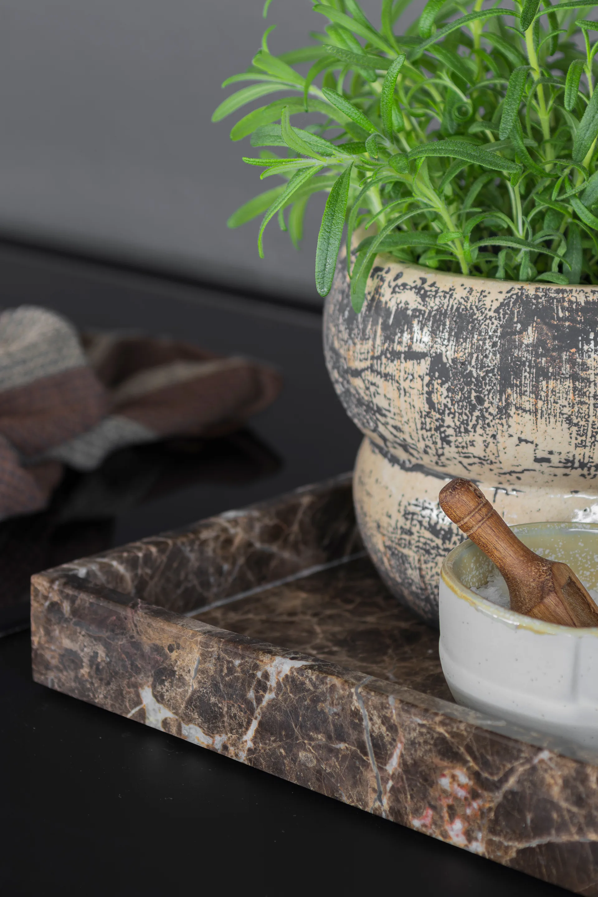 Taca dekoracyjna Marble Large 30x40 cm, Brown Mette Ditmer