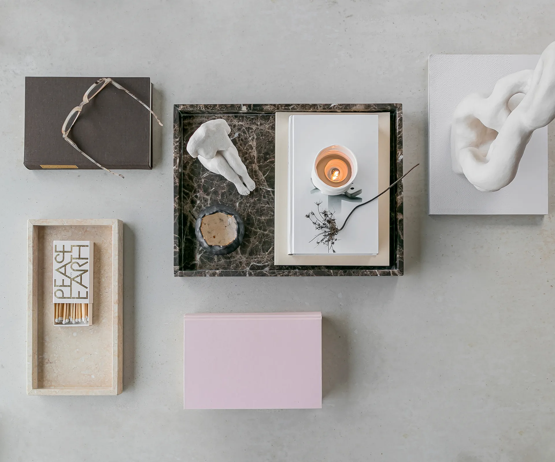 Taca dekoracyjna Marble Large 30x40 cm, Brown Mette Ditmer