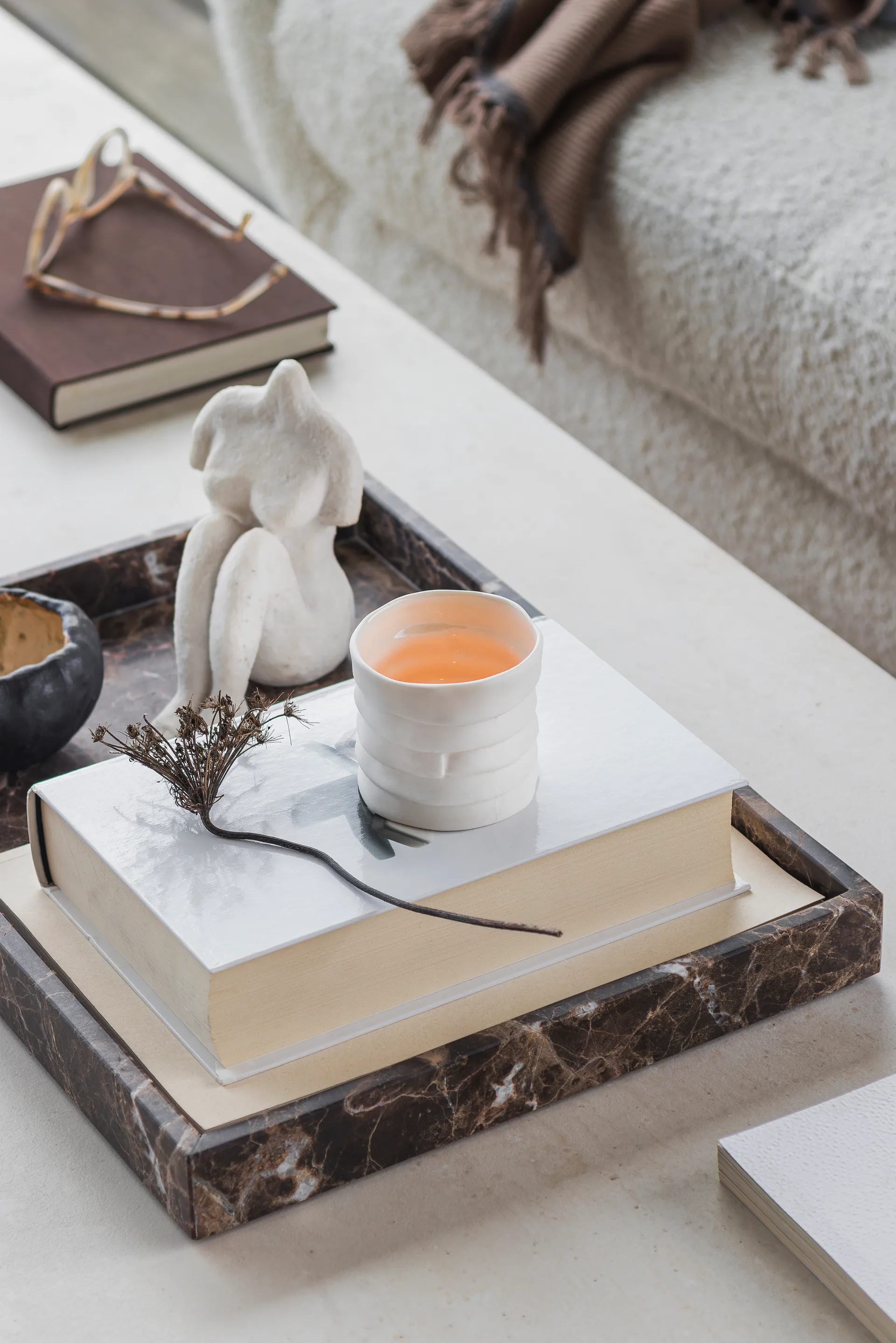 Taca dekoracyjna Marble Large 30x40 cm, Brown Mette Ditmer