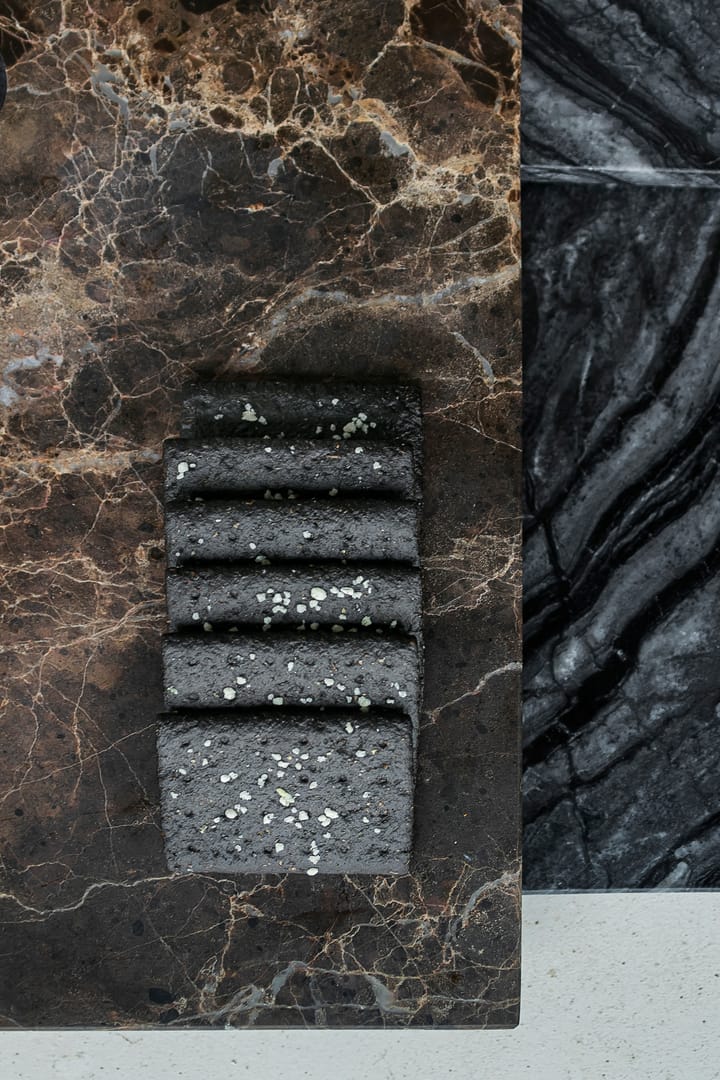 Taca do serwowania Marble Large 18x38 cm - Black-grey - Mette Ditmer