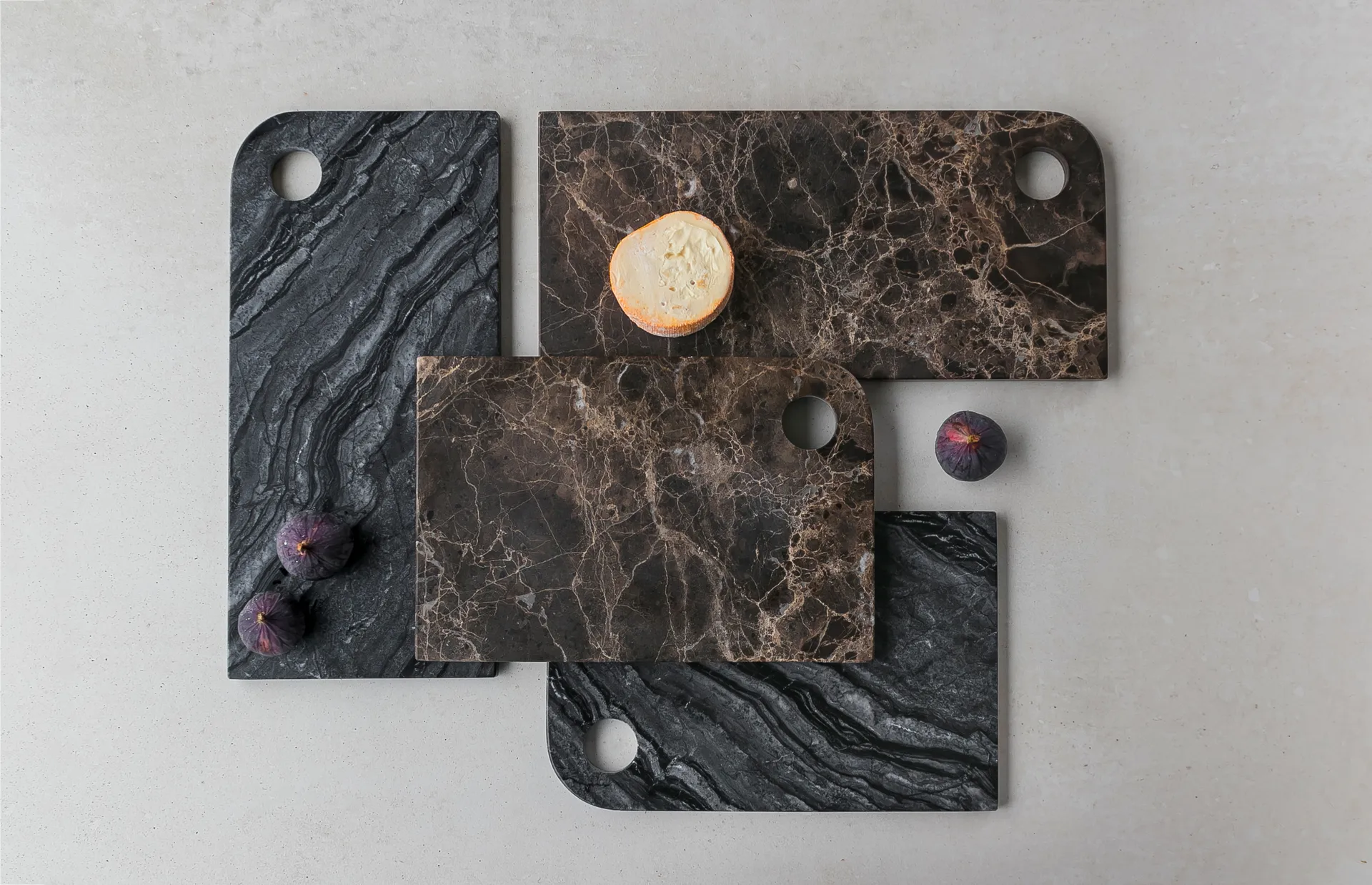 Taca do serwowania Marble Large 18x38 cm, Black-grey Mette Ditmer