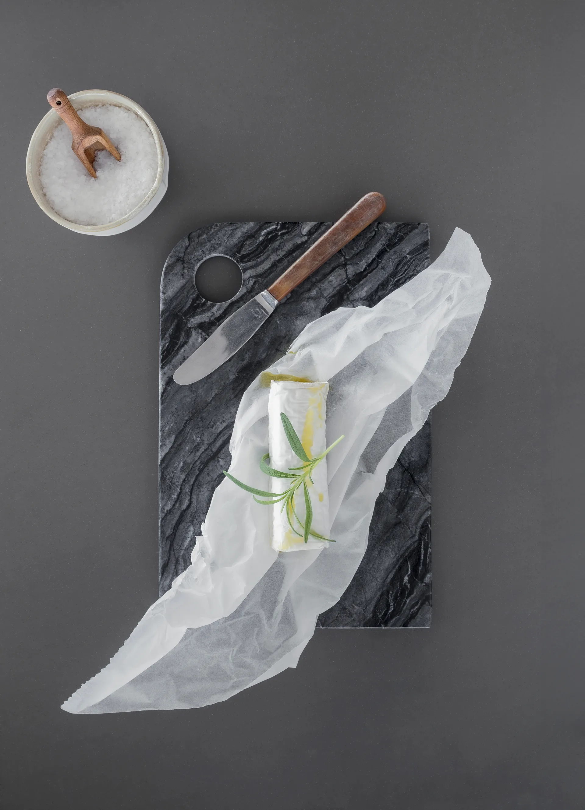Taca do serwowania Marble Medium 20x30 cm, Black-grey Mette Ditmer