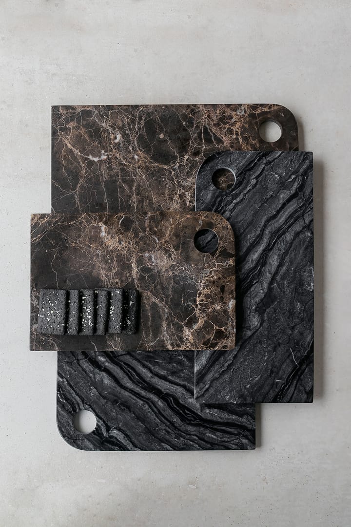 Taca do serwowania Marble Medium 20x30 cm - Black-grey - Mette Ditmer