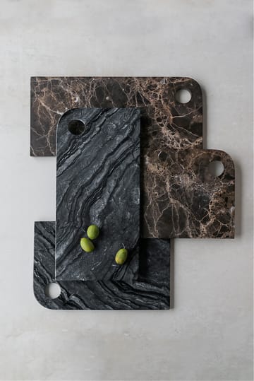 Taca do serwowania Marble Medium 20x30 cm - Black-grey - Mette Ditmer