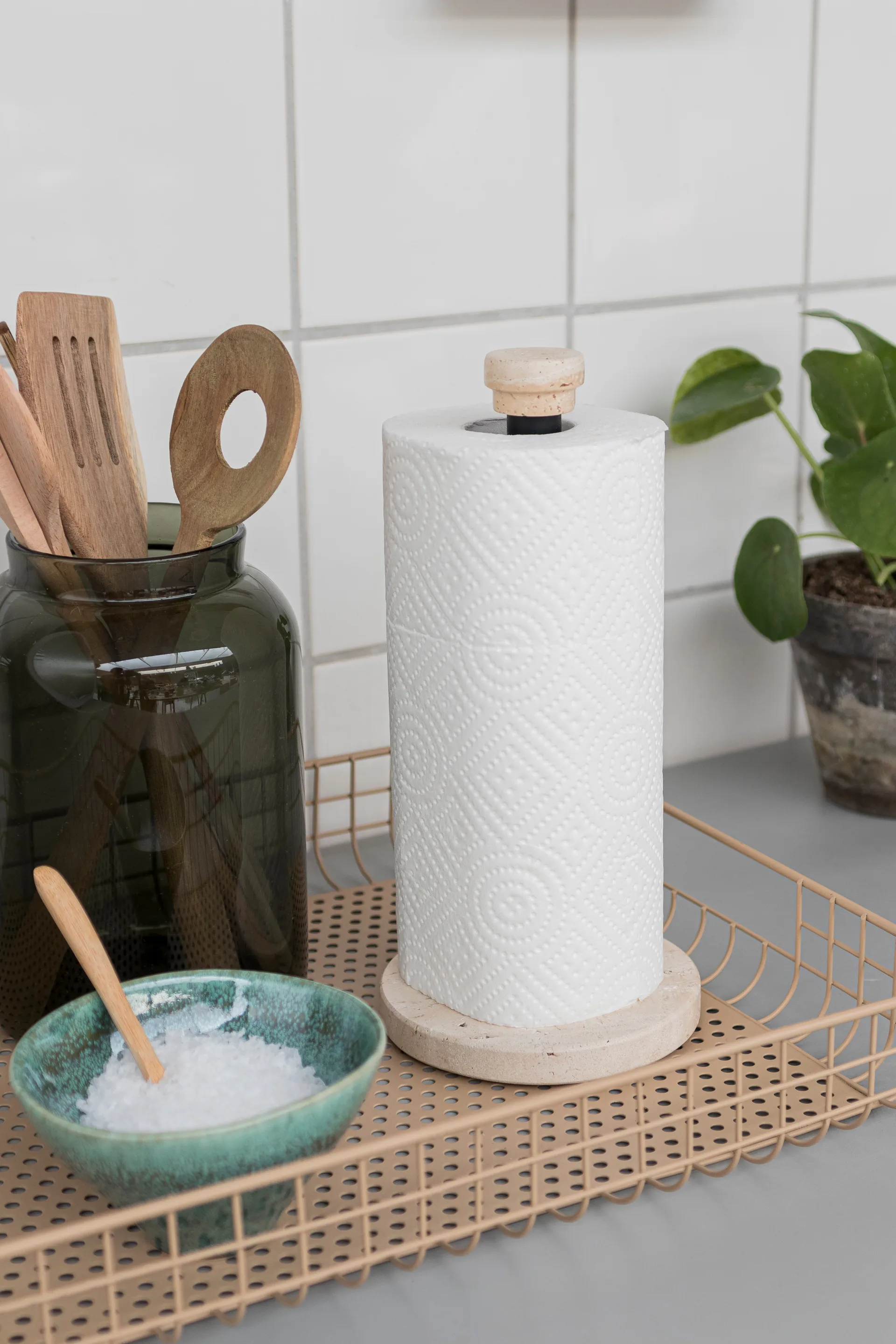 Uchwyt na papier kuchenny Travertine, Linen Mette Ditmer