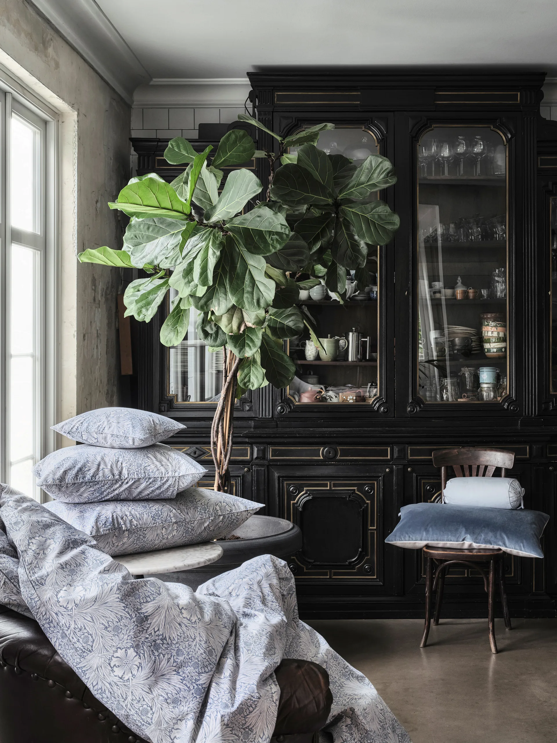 Morris & Co. Marigold Poszewka na poduszkę, Niebieska, 50x60 cm Mille Notti