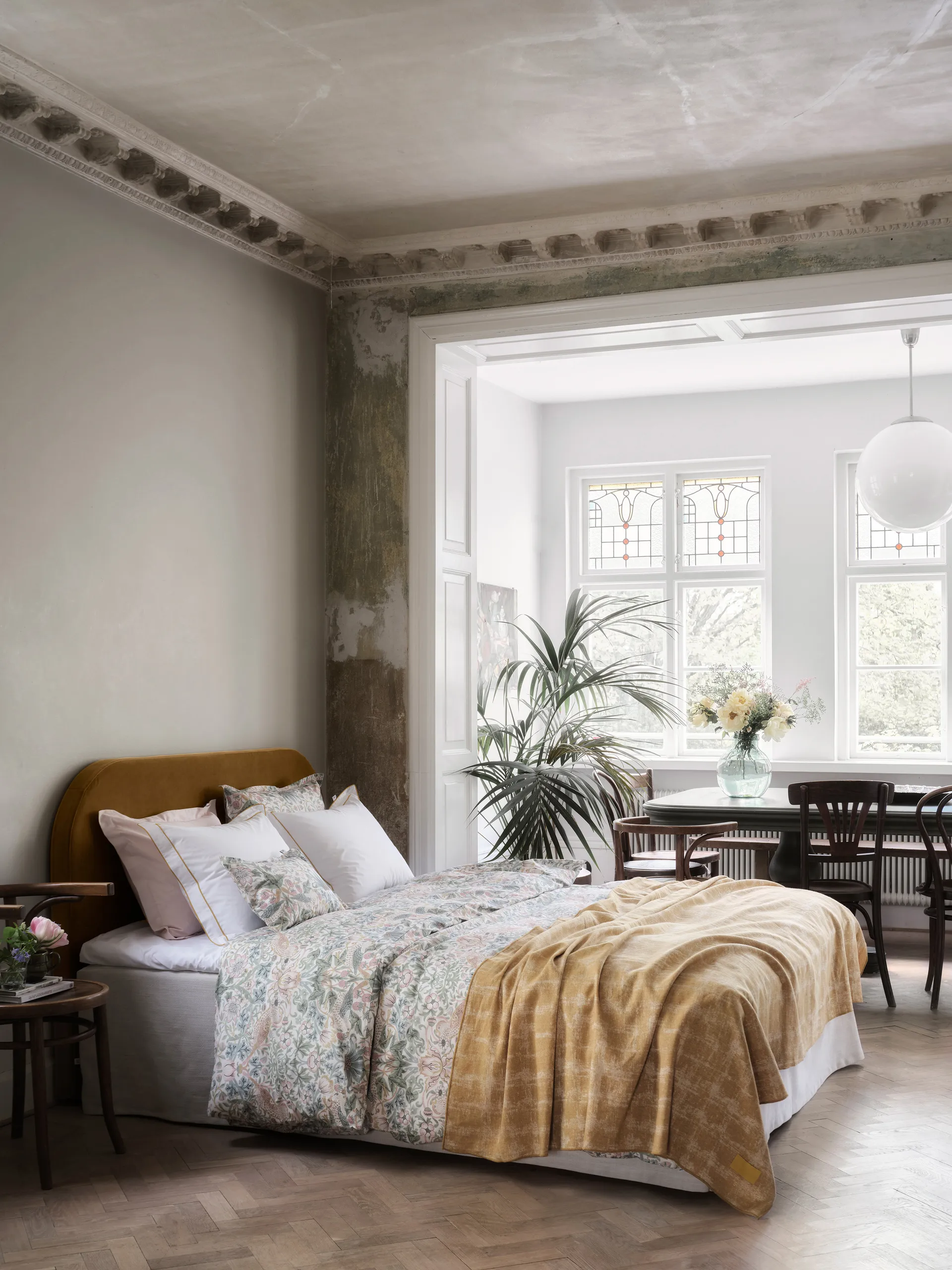 Morris & Co. Strawberry Thief Poszwa na kołdrę, Zielona, 220x220 cm Mille Notti