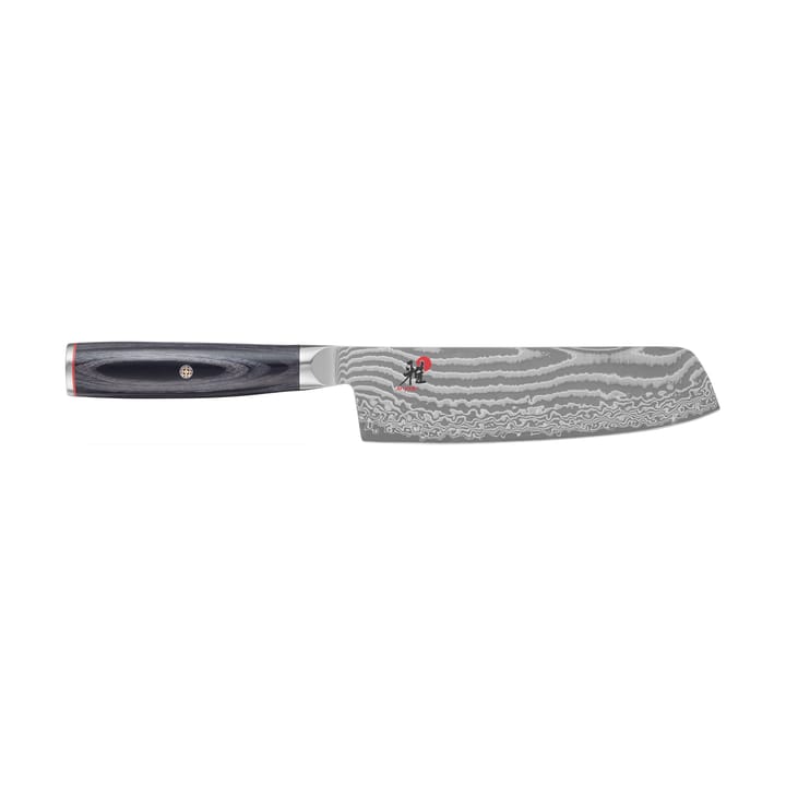 Nóż do owoców prostokątny Raw 5000FCD nakiri, 17 cm - Damaskus-czarny - Miyabi