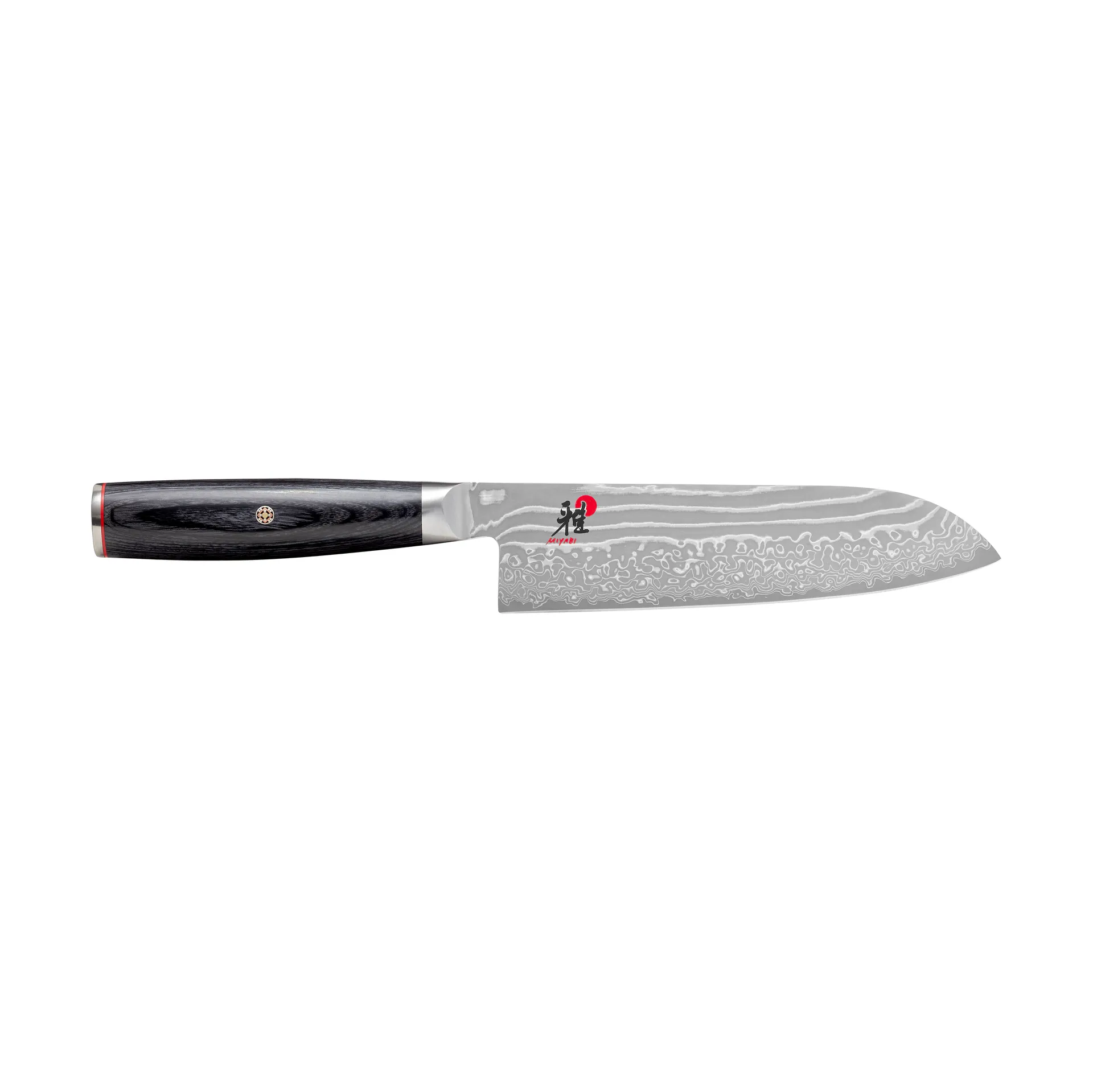 Nóż santoku Raw 5000FCD, 18 cm, Damaskus-czarny Miyabi