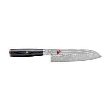 Nóż santoku Raw 5000FCD, 18 cm - Damaskus-czarny - Miyabi