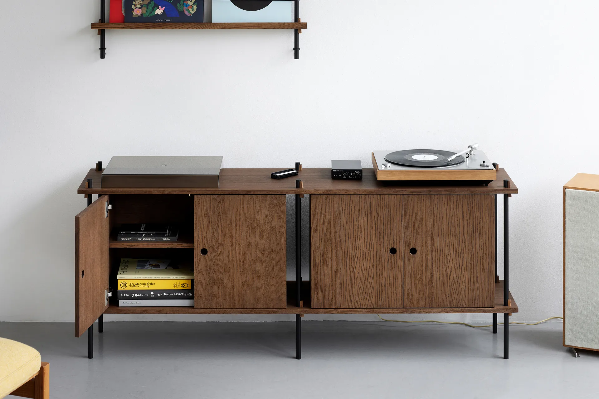 Komoda Shelving System, Dąb-warm grey, 163×65×35 cm, S.65.2.D MOEBE