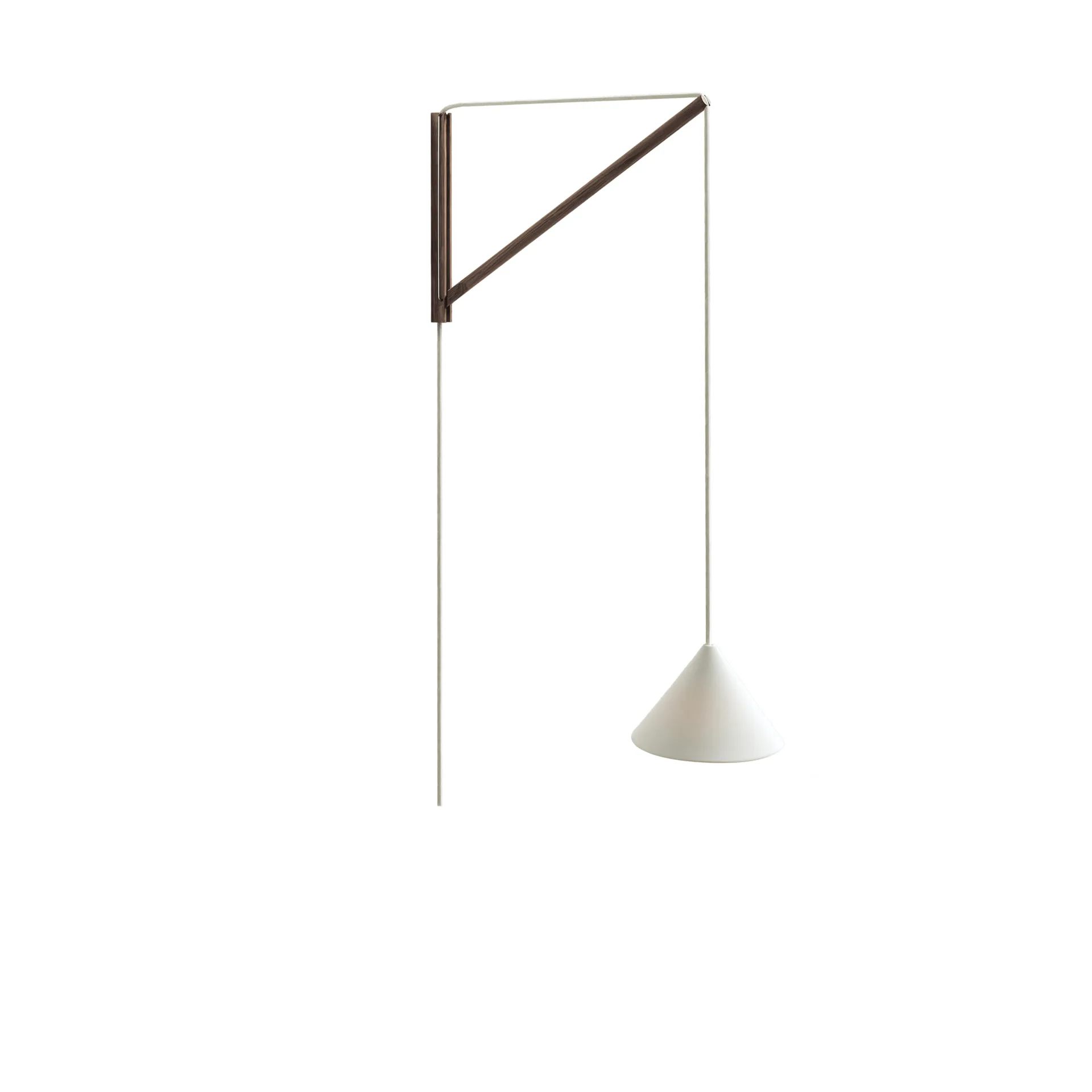 Lampa ścienna Suspended Wall Lamp, Dąb wędzony-biały MOEBE