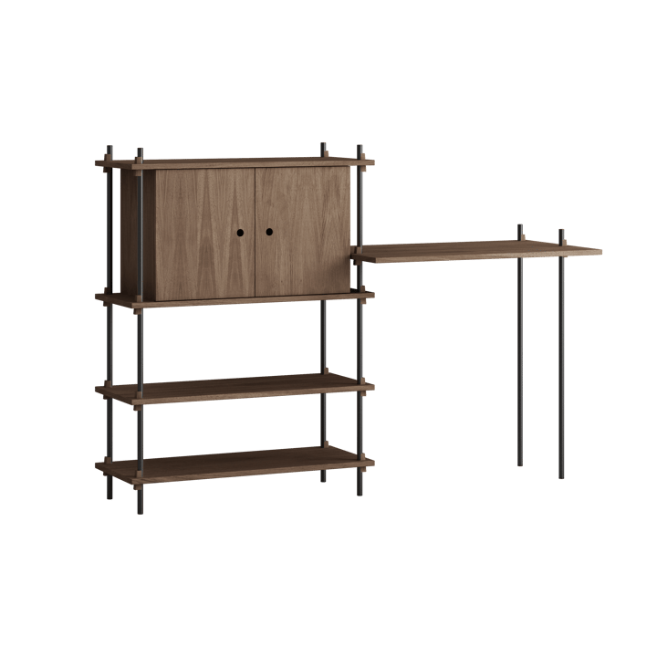 Moebe shelving system s.115.2.D - Dąb wędzony - czarny - MOEBE