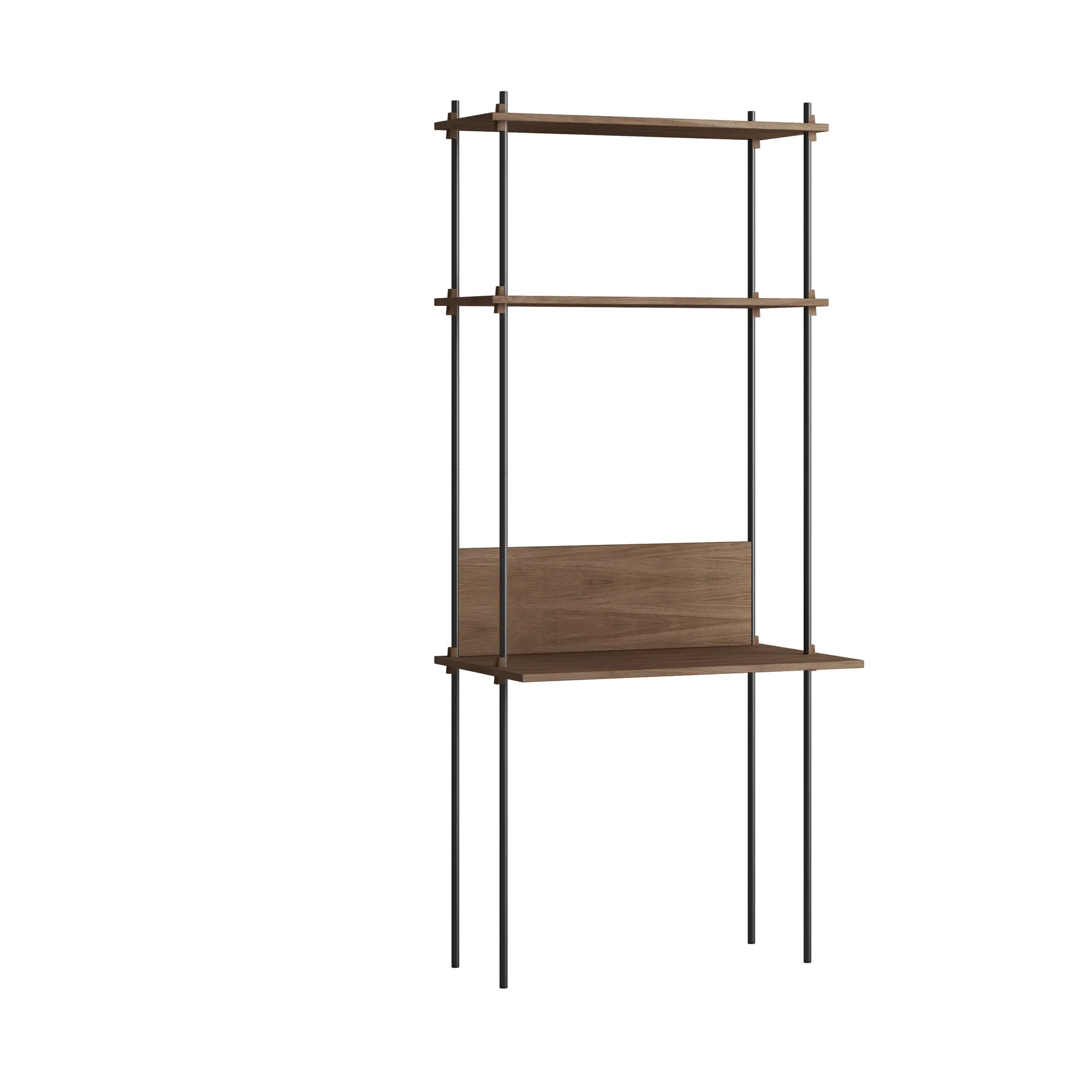 Moebe shelving system s.200.1.D, Dąb wędzony - czarny MOEBE