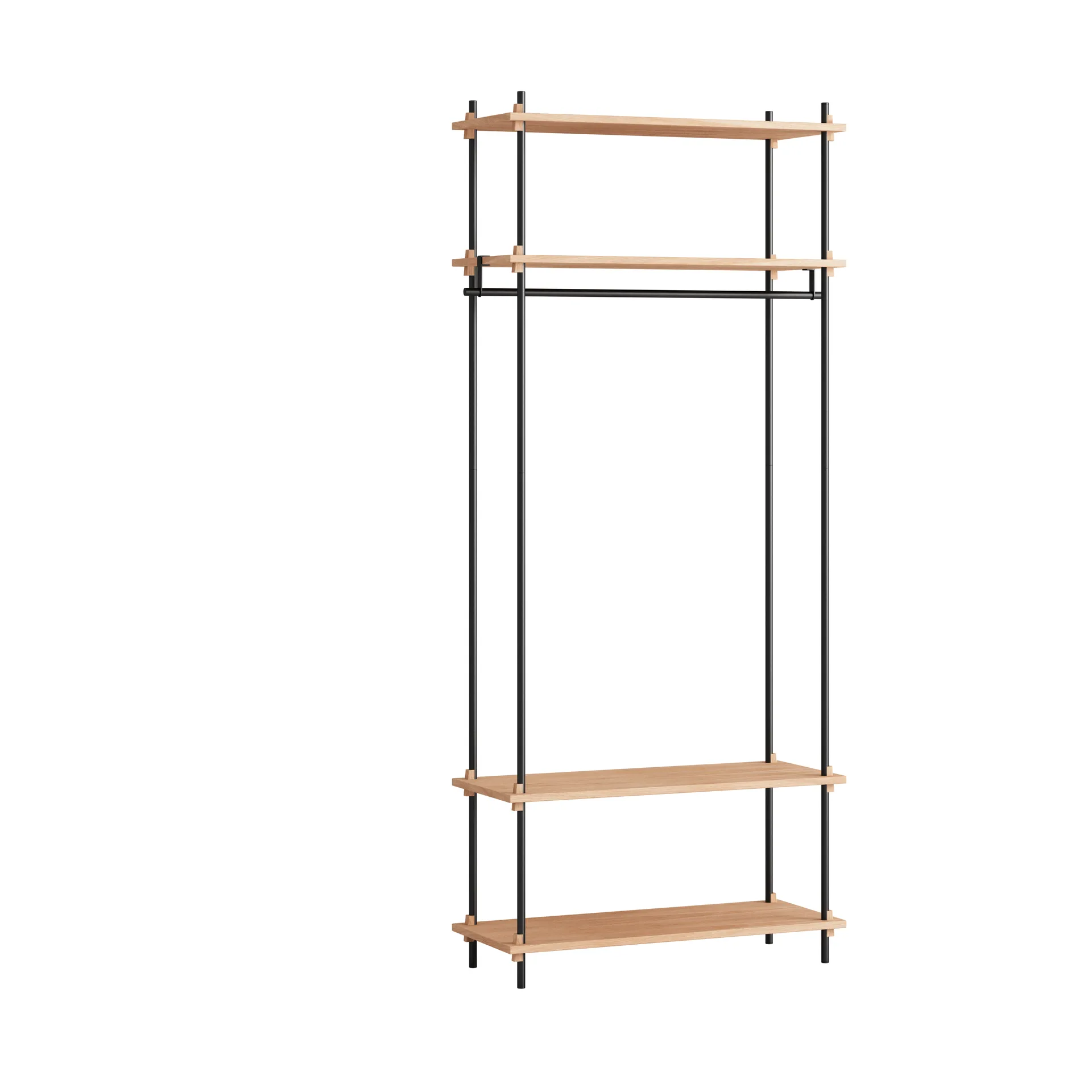 Moebe shelving system s.200.1.F, Dąb-czarny MOEBE