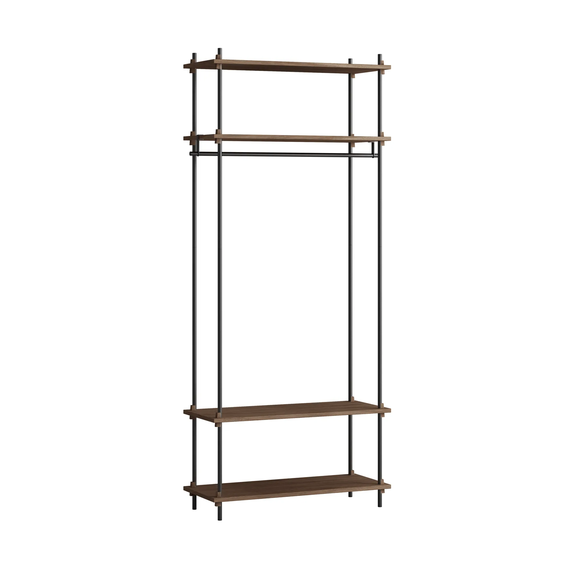 Moebe shelving system s.200.1.F, Dąb wędzony - czarny MOEBE