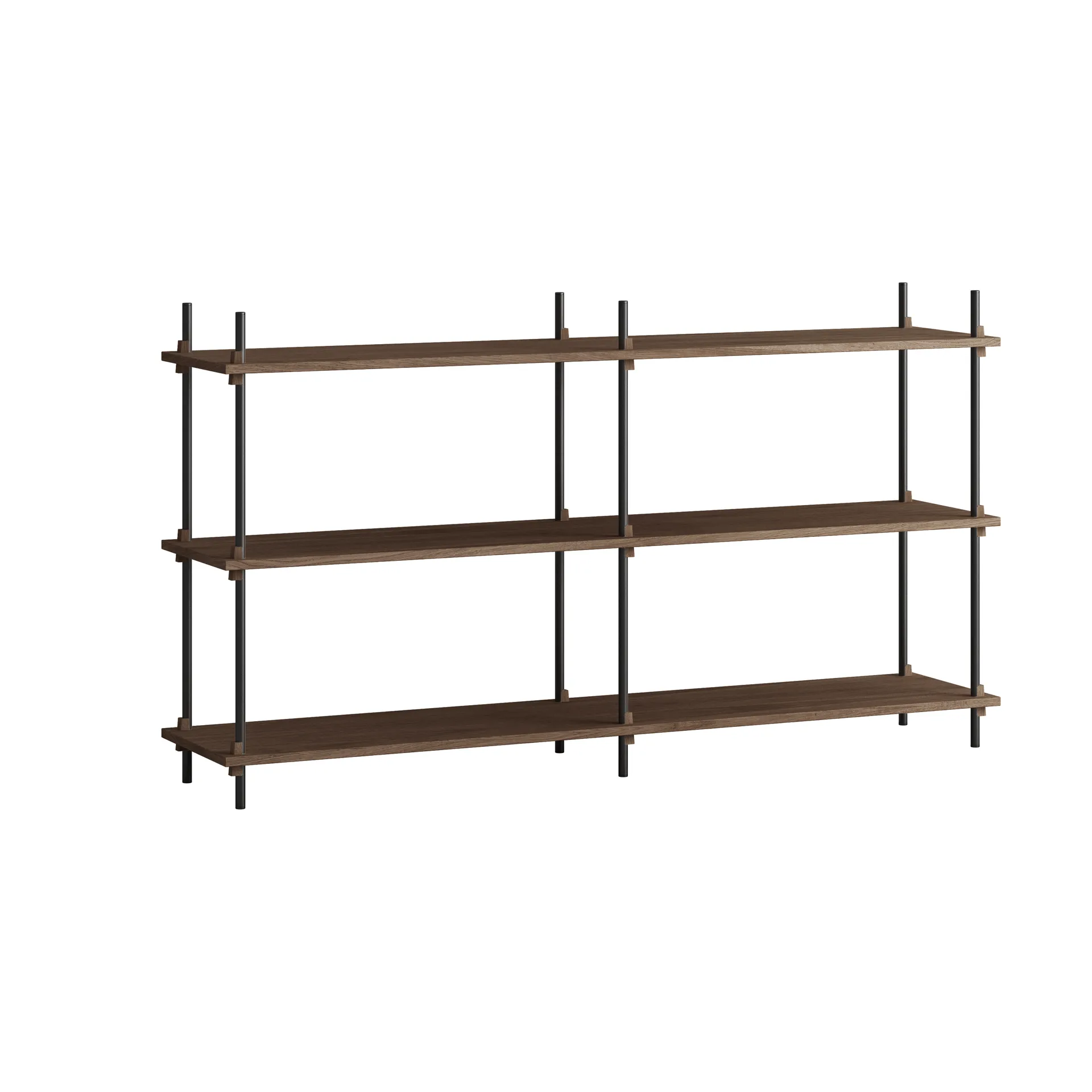 Moebe shelving system s.85.2.B, Dąb wędzony - czarny MOEBE