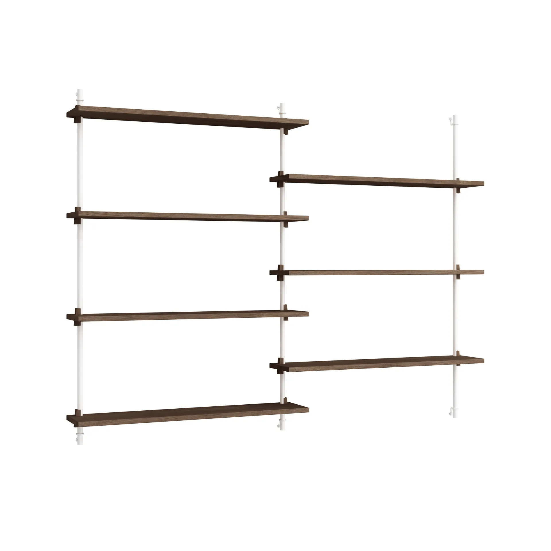 Moebe wall shelving ws.115.2.B, Dąb wędzony - biały MOEBE