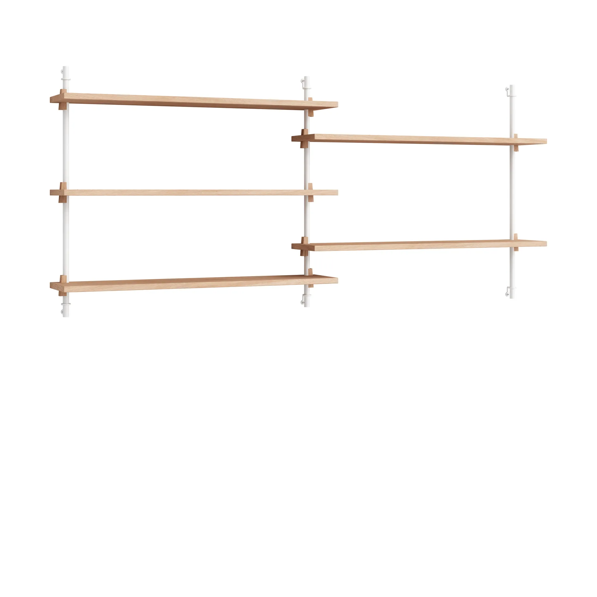 Moebe wall shelving ws.65.2.B, Dąb-biały MOEBE