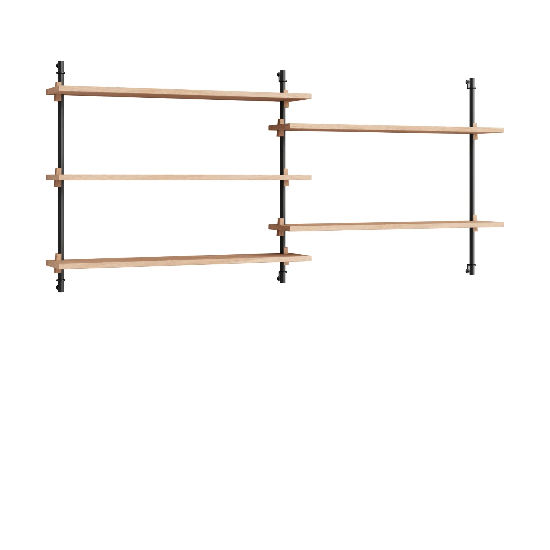 Moebe wall shelving ws.65.2.B, Dąb-czarny MOEBE