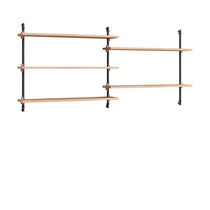Moebe wall shelving ws.65.2.B, Dąb-czarny MOEBE