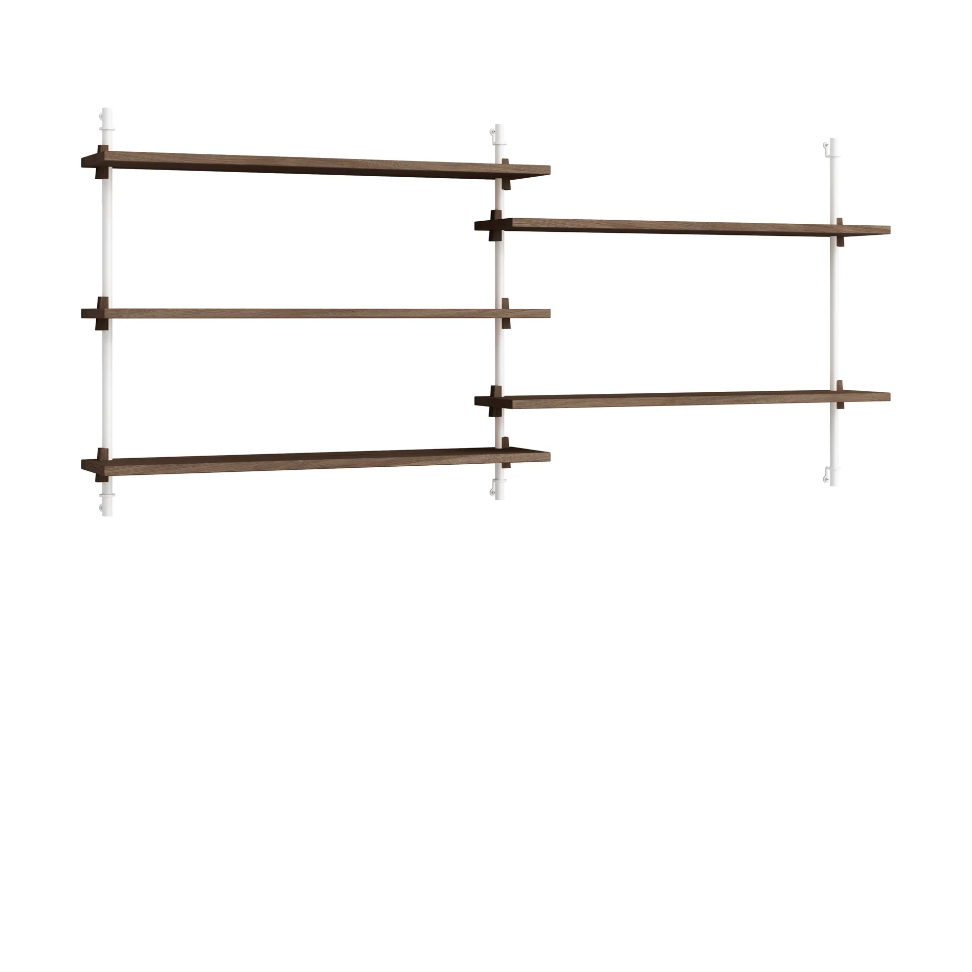 Moebe wall shelving ws.65.2.B, Dąb wędzony - biały MOEBE