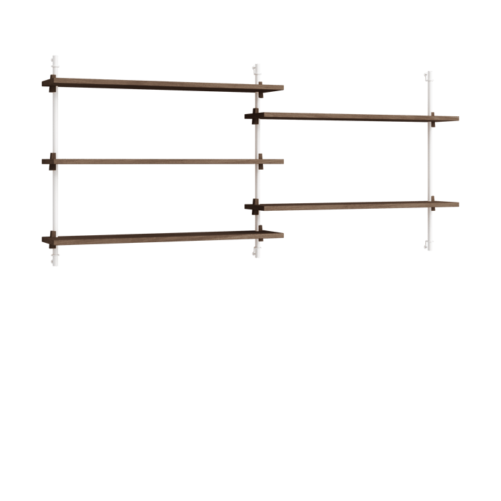 Moebe wall shelving ws.65.2.B - Dąb wędzony - biały - MOEBE