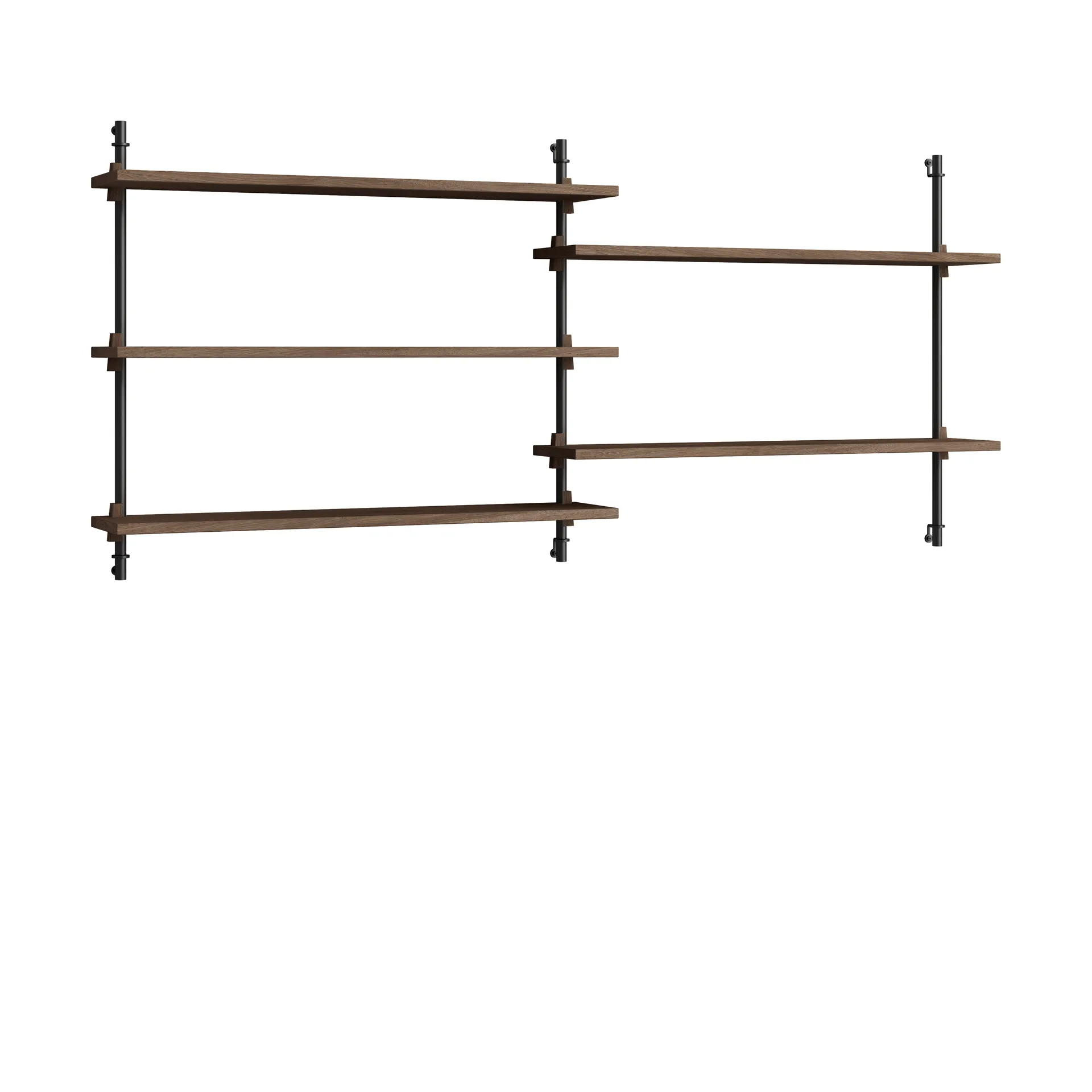 Moebe wall shelving ws.65.2.B, Dąb wędzony - czarny MOEBE
