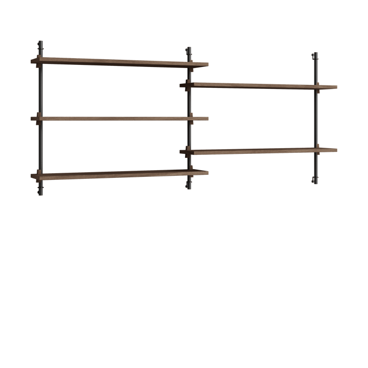 Moebe wall shelving ws.65.2.B - Dąb wędzony - czarny - MOEBE