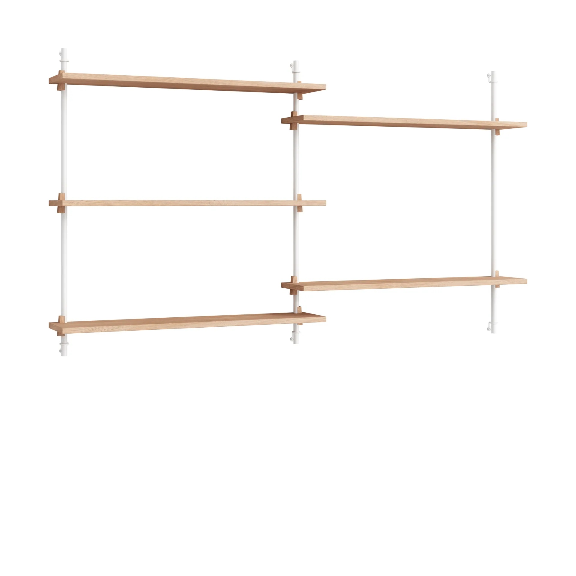 Moebe wall shelving ws.85.2.B, Dąb-biały MOEBE