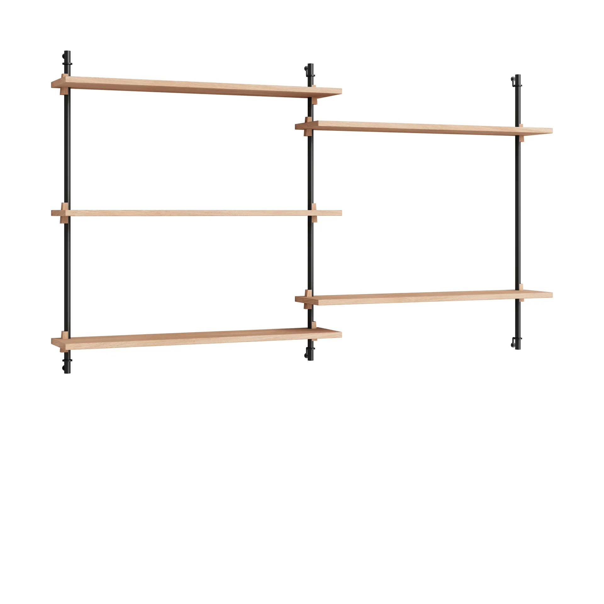 Moebe wall shelving ws.85.2.B, Dąb-czarny MOEBE