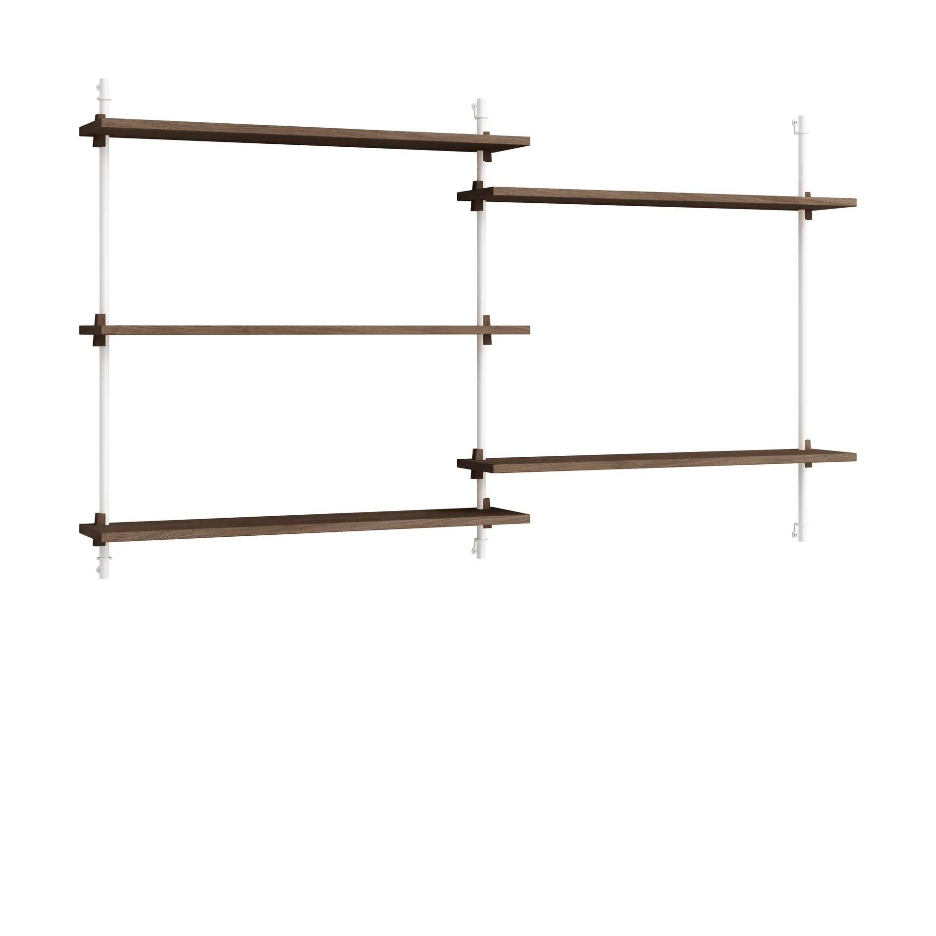 Moebe wall shelving ws.85.2.B, Dąb wędzony - biały MOEBE