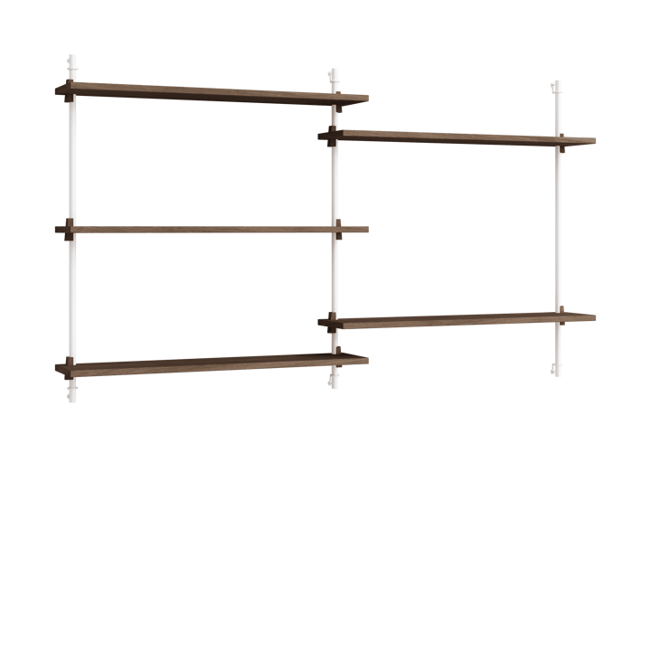 Moebe wall shelving ws.85.2.B - Dąb wędzony - biały - MOEBE