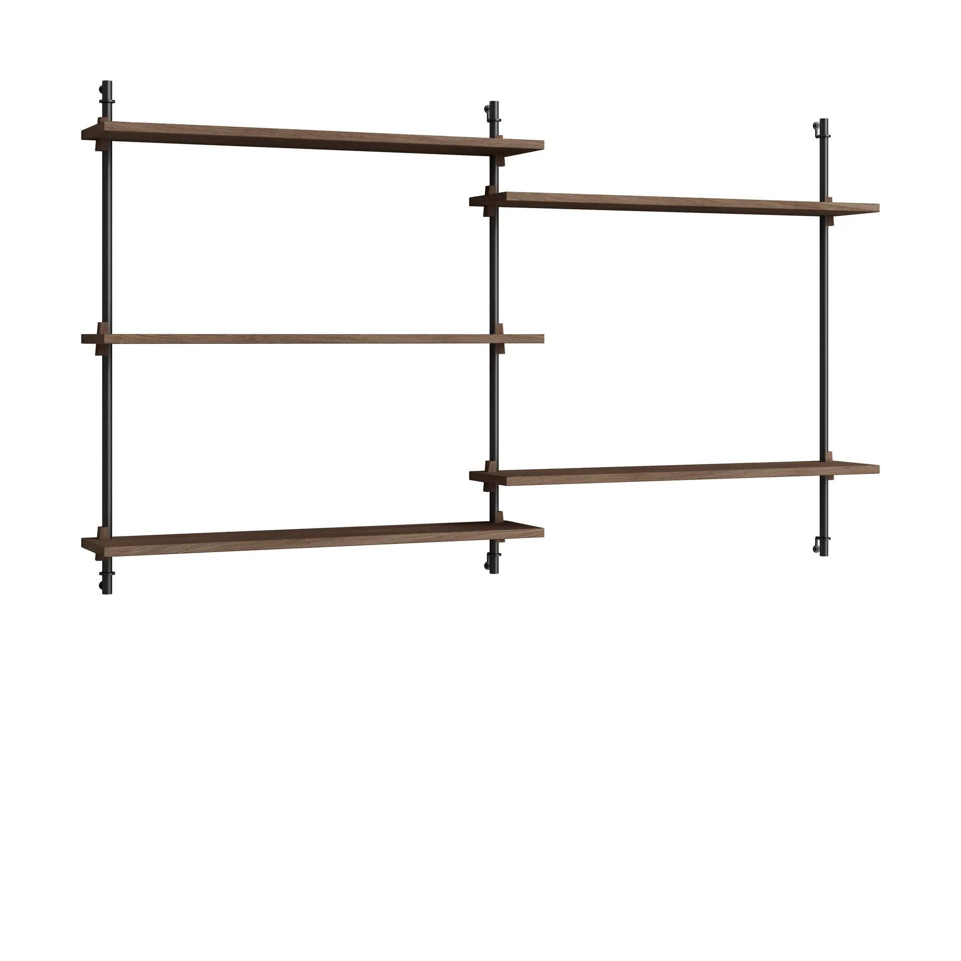 Moebe wall shelving ws.85.2.B, Dąb wędzony - czarny MOEBE