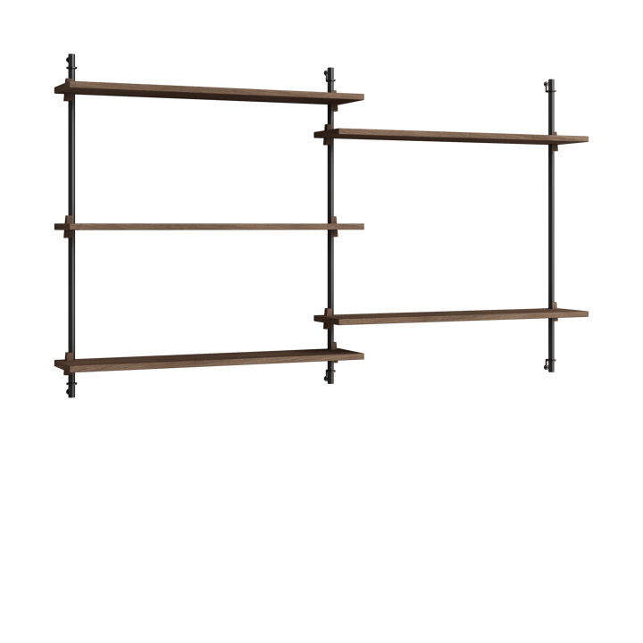 Moebe wall shelving ws.85.2.B - Dąb wędzony - czarny - MOEBE