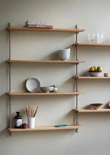 Półka ścienna Wall Shelving - Dąb-warm grey, 92×115×17,5 cm, WS.115.1 - MOEBE