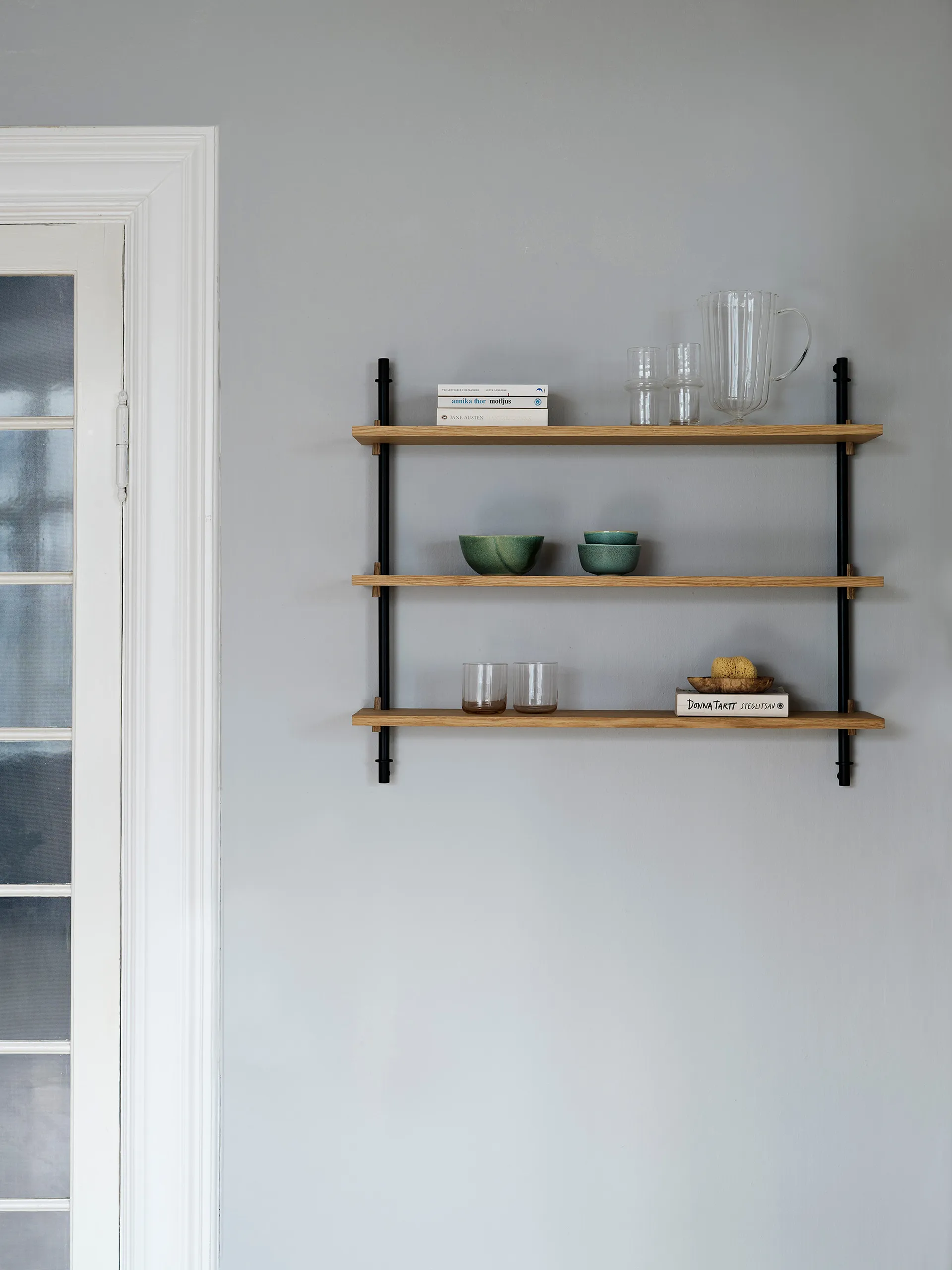 Półka ścienna Wall Shelving, Dąb-warm grey, 92×65×17,5 cm, WS.65.1 MOEBE