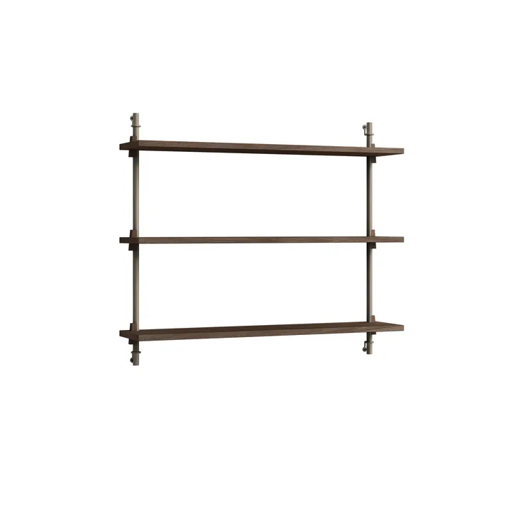 Półka ścienna Wall Shelving - Dąb wędzony-warm grey, 92×65×17,5 cm, WS.65.1 - MOEBE