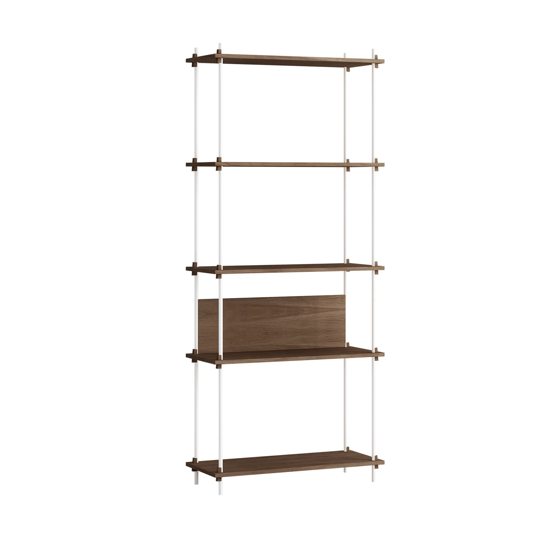 Półka Shelving System Classic, Dąb wędzony-white, 86×200×35 cm, S.200.1.A MOEBE