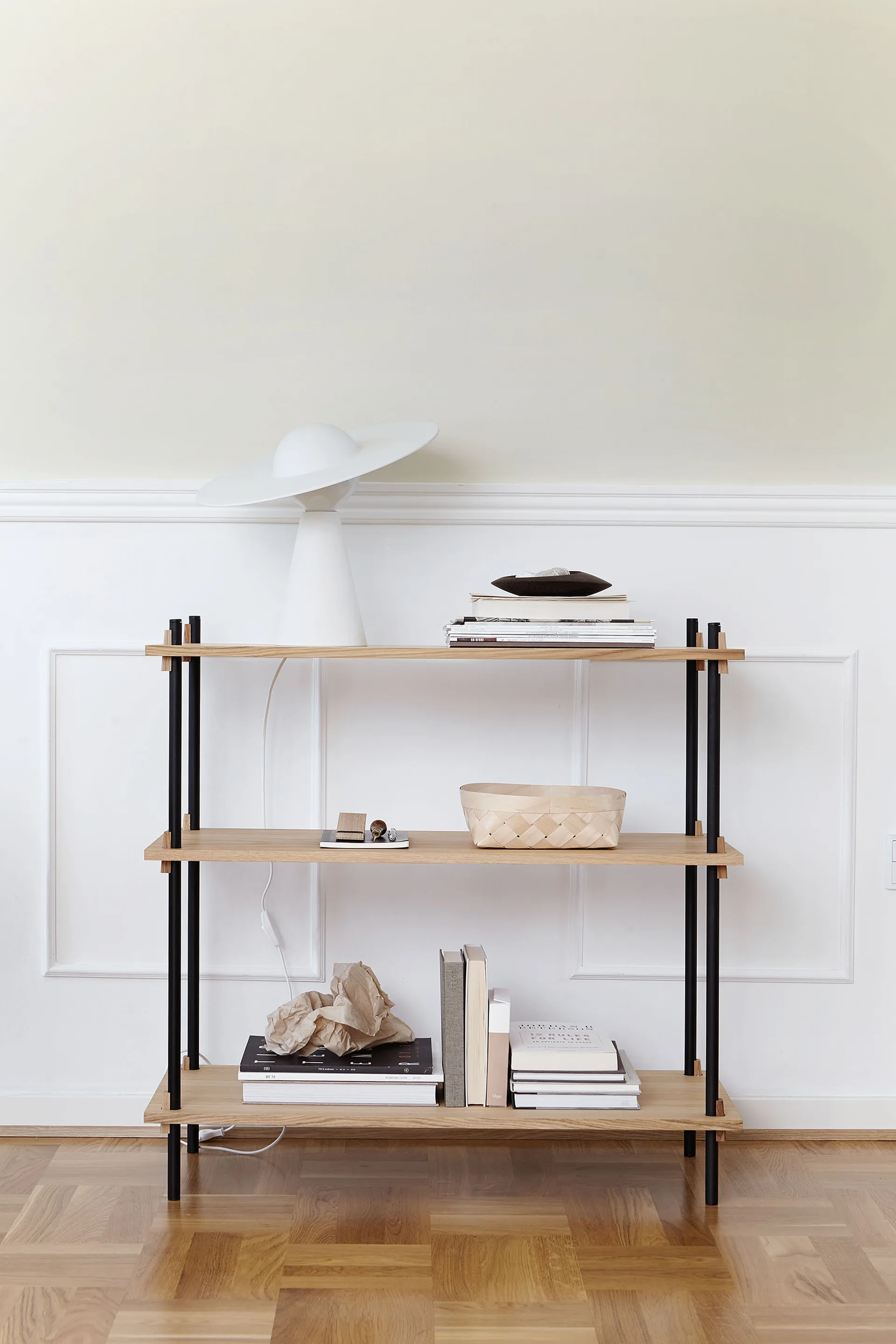 Półka Shelving System Classic, Dąb wędzony-white, 86×85×35 cm, S.85.1.A MOEBE