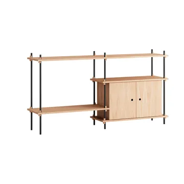 Półka z szafką Shelving System - Dąb-black, 163×85×35 cm, S.85.2.C - MOEBE