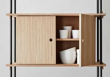 Półka z szafką Shelving System - Dąb-warm grey, 163×85×35 cm, S.85.2.C - MOEBE