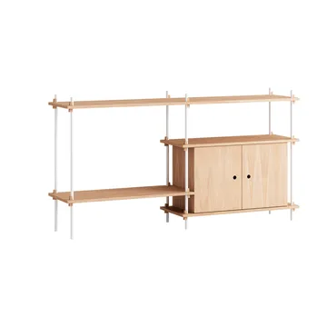 Półka z szafką Shelving System - Dąb-white, 163×85×35 cm, S.85.2.C - MOEBE