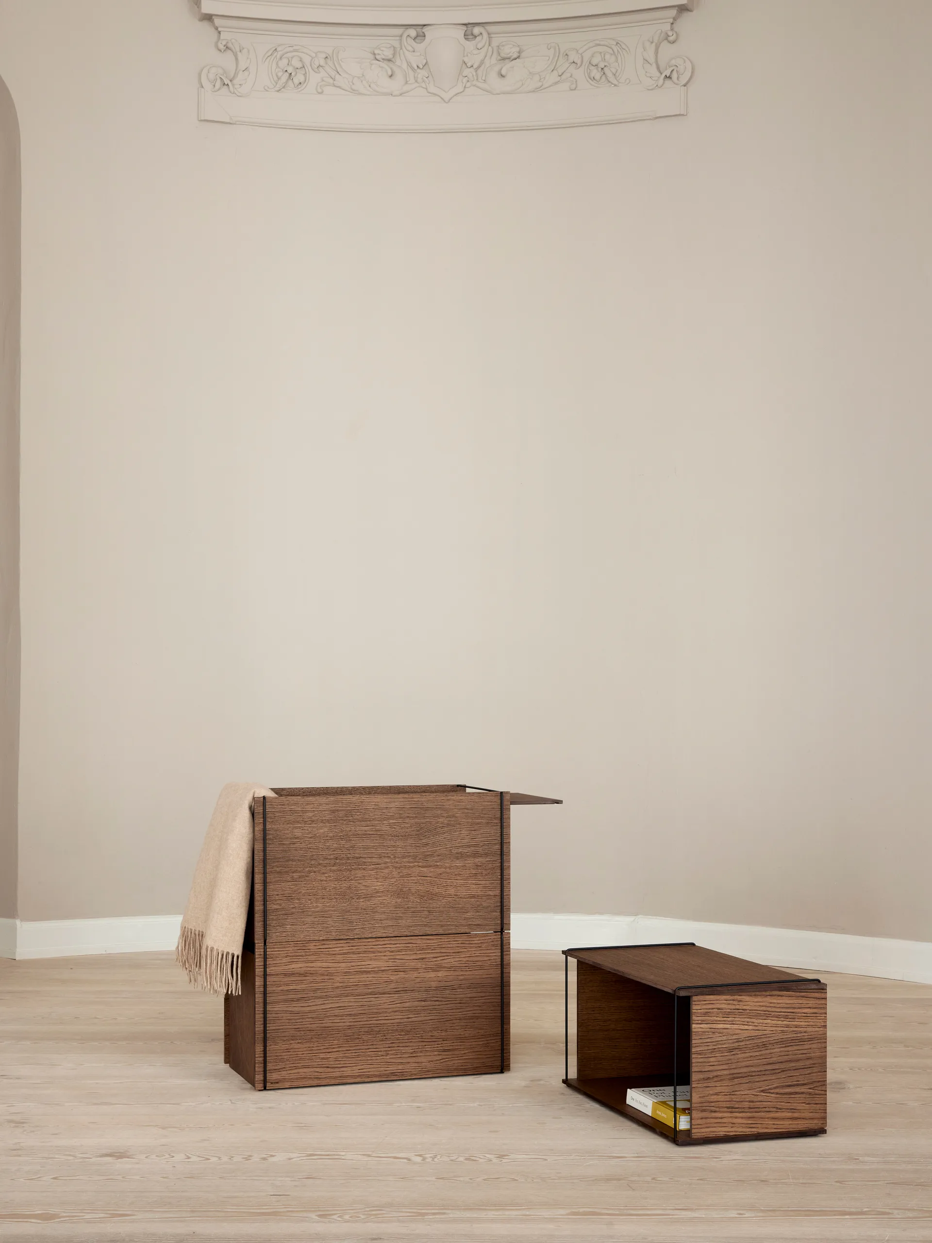 Pokrywa do pojemnika do przechowywania 28x60 cm, Przydymiony dąb MOEBE