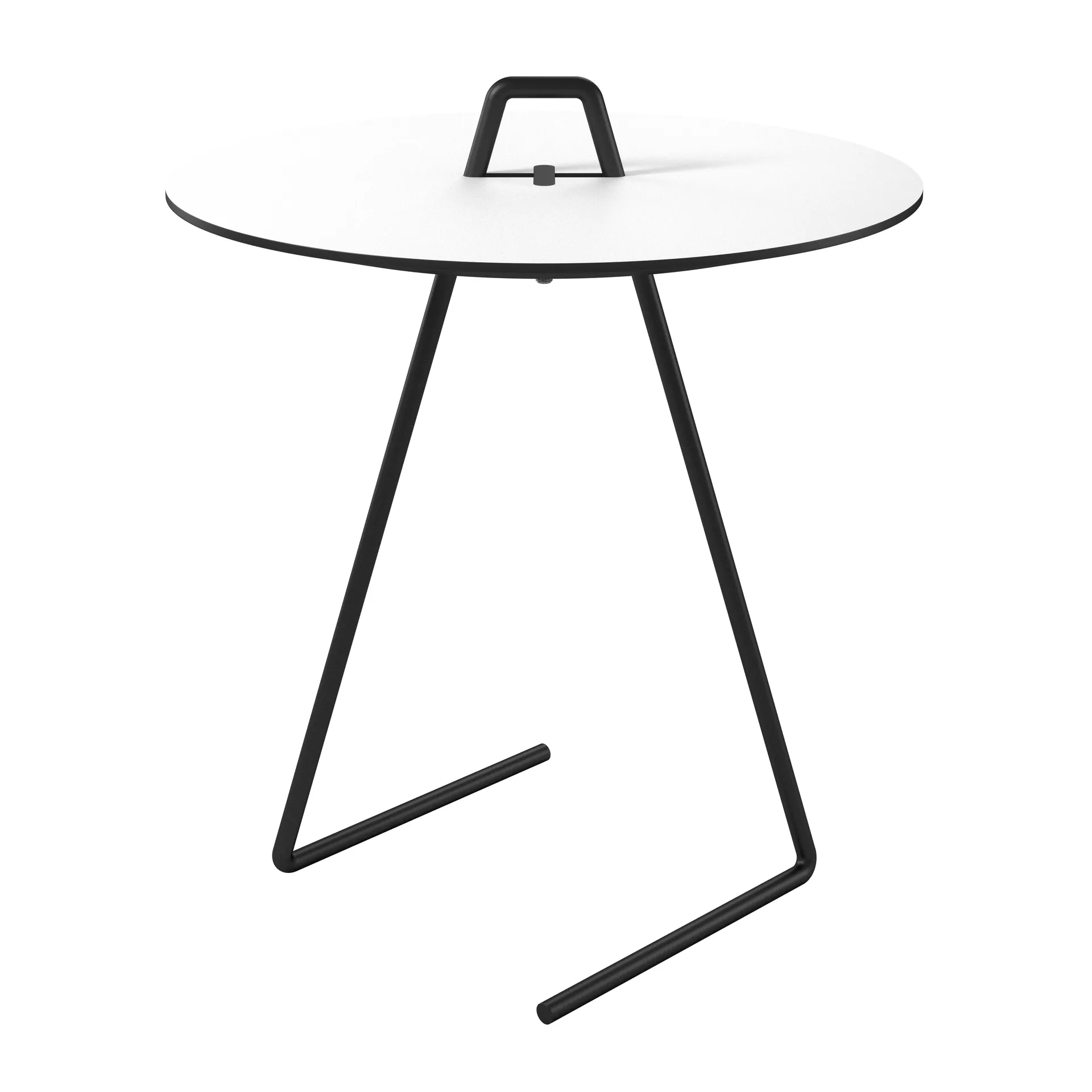 Przenośny stolik boczny Ø45 cm, Black, White MOEBE