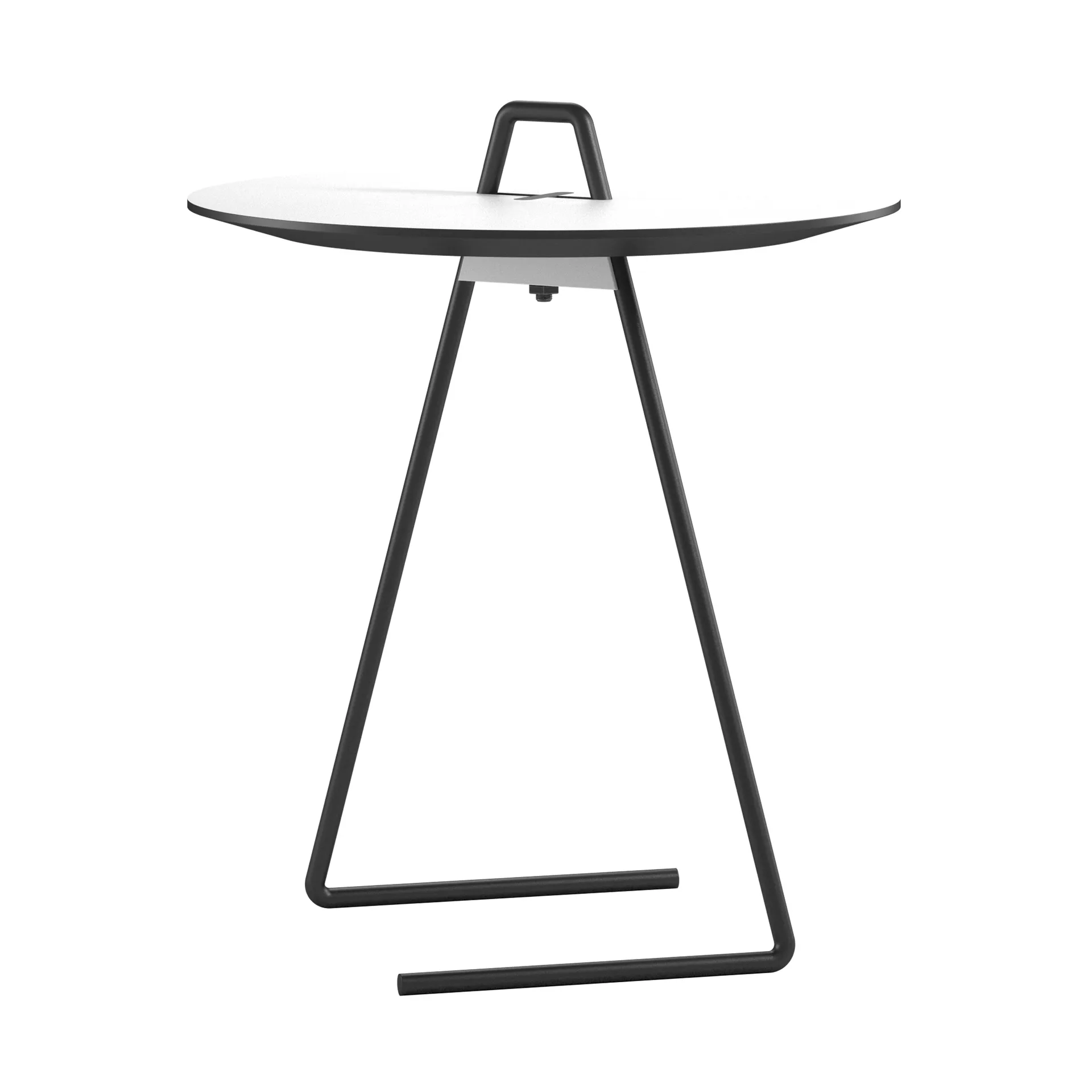 Przenośny stolik boczny Ø45 cm, Black, White MOEBE